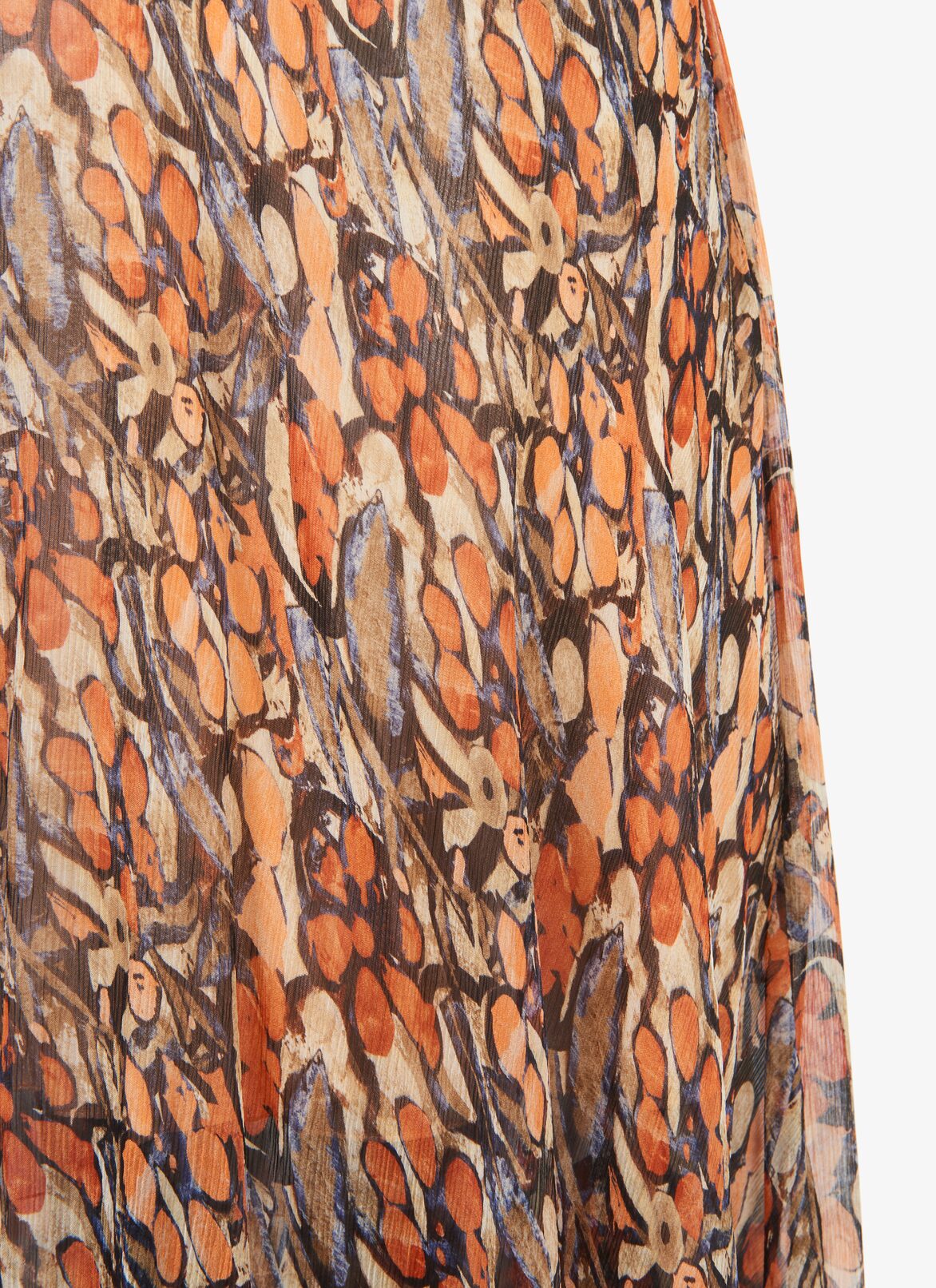 Flowing Silk Chiffon Dress  ALAÏA MULTICOLOR ORANGE FLOWING SILK CHIFFON DRESS